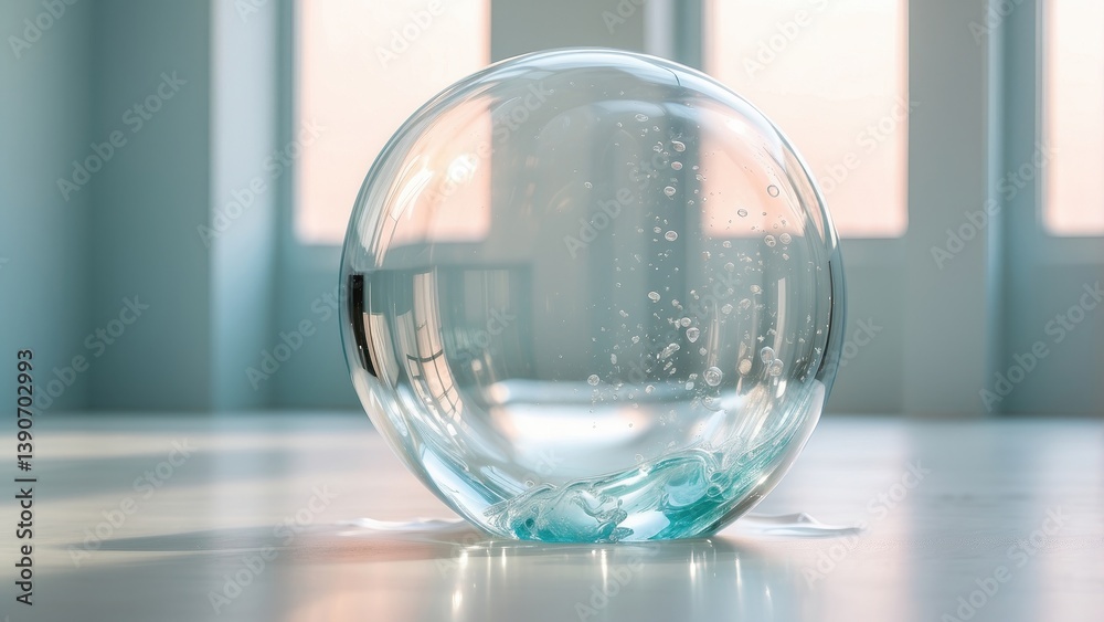 iridescent bubble with soft pastel hues floats in the center of the image iridescent bubble with soft pastel hues floats in the center of the image