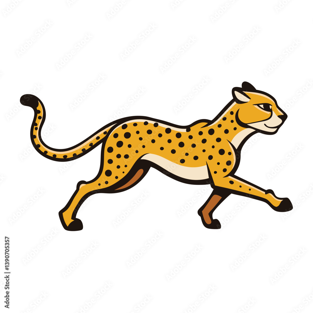Fototapeta premium Running Cheetah Vector – Fast Wild Animal Illustration