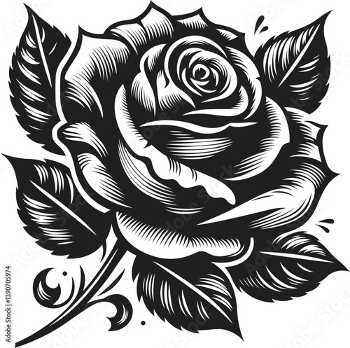 Rose stylized vector