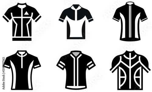 Vector Illustration of Different Cycling Jersey Styles