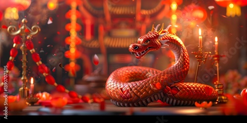 Cute Snake Chinese New Year 2025 Greeting Card

