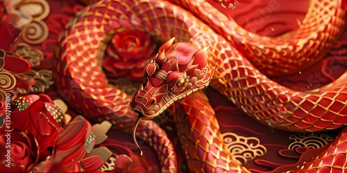 Chinese New Year 2025 Snake Vector Art

