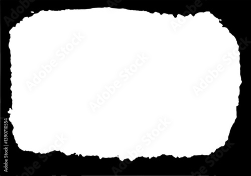 Grunge border texture background. Abstract frame overlay. PNG graphic illustration with transparent background.