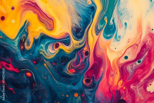Obraz na płótnie A drop of paint falling into water, creating colorful swirls w salonie