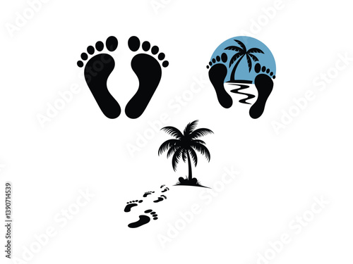 Earth Day Footprints Vector: Sustainable Travel & Nature Design