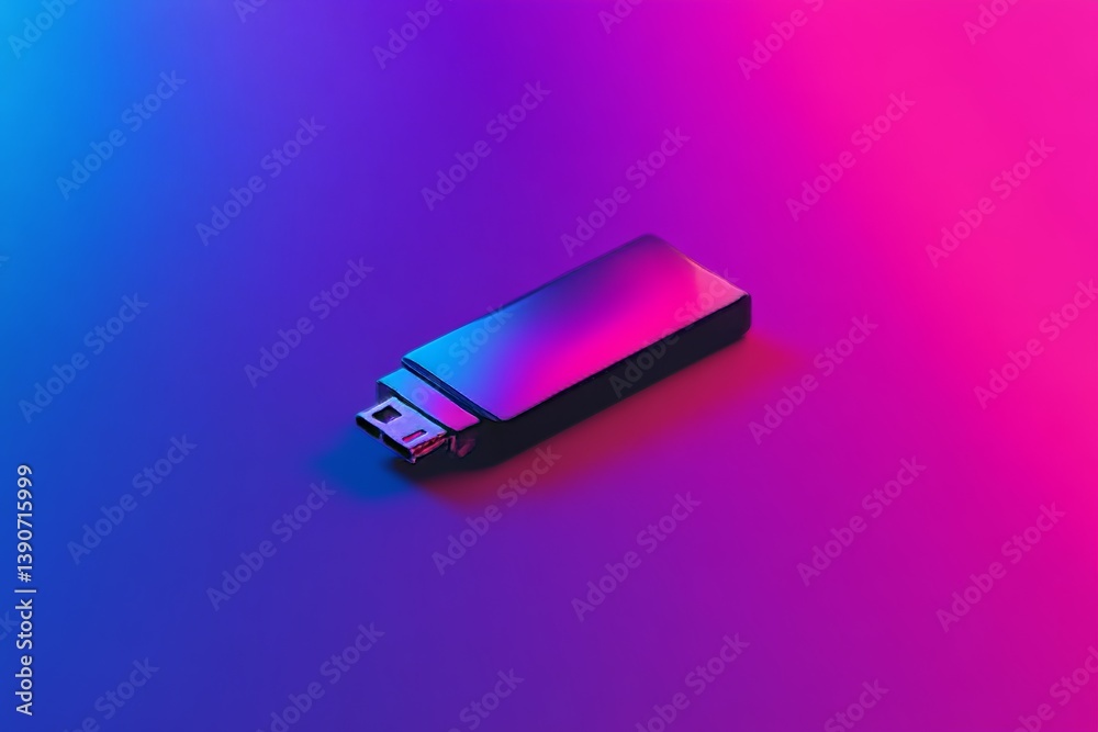 flash drive with data transfer illustration