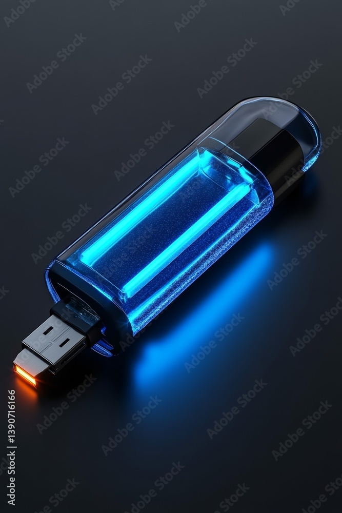 flash drive with data transfer illustration
