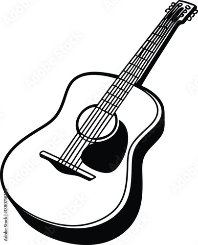 acoustic guitar vector illustration, red, acoustic, metal, object, concert