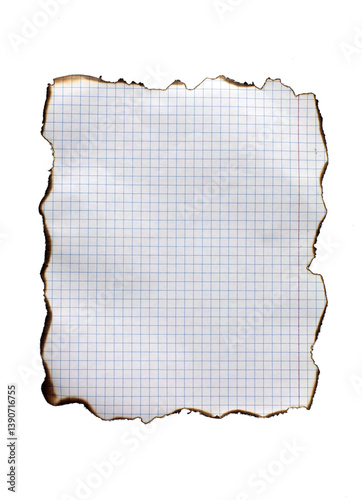 Burnt Grid Paper Texture White Background