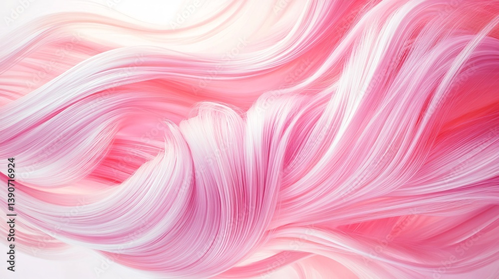 Fototapeta premium Ethereal Woman with Pastel Pink Hair Showcasing Ultimate Self-Expression