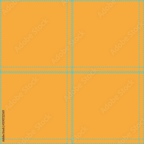 Contemporary Seamless Tartan featuring Sandy pale teal and Vivid butterscotch Fabric Design