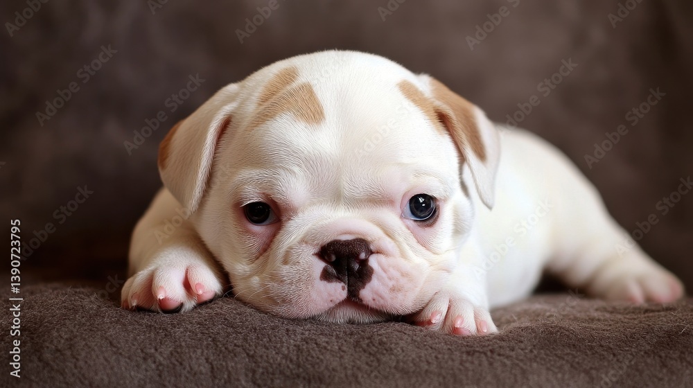 Adorable French Bulldog Puppy Portrait in Charming Studio Setting with White Background Adorable French Bulldog Puppy Portrait in Charming Studio Setting with White Background