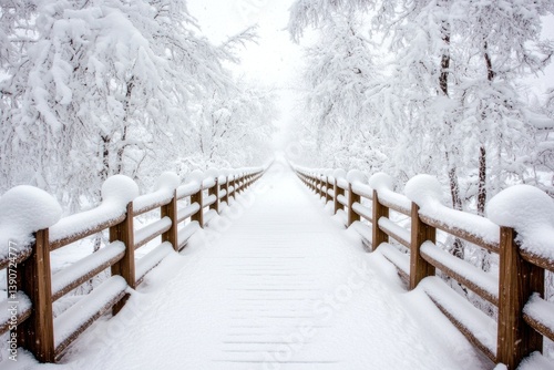 Wallpaper Mural Snowy path through winter forest, tranquil winter scene, perfect for greeting cards or wallpapers Torontodigital.ca