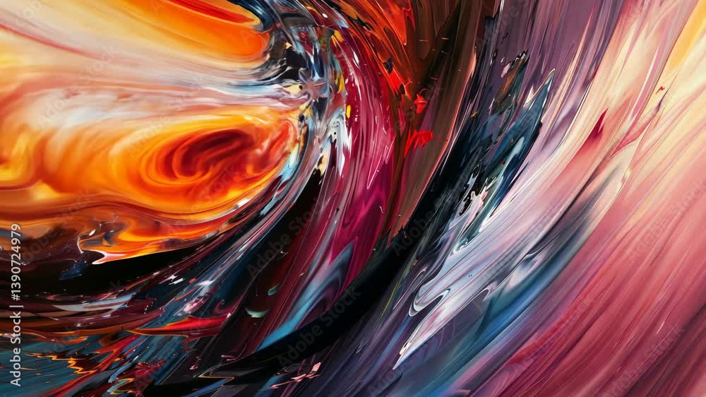 Explosive abstract art, swirling colors and sharp angles. Bold strokes evoke power and vitality, a visual dance of creativity Explosive abstract art, swirling colors and sharp angles. Bold strokes evoke power and vitality, a visual dance of creativity