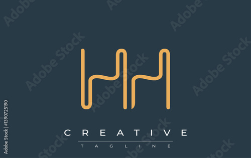 HH Minimalistic Line Art Logo Design with Abstract Lettering. Abstract minimalistic logo design featuring a sleek line art style.