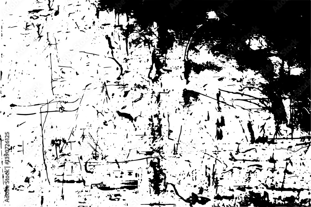 Fototapeta premium Rustic cracked texture with many cracks and scratches. Abstract background. PNG graphic illustration with transparent background.