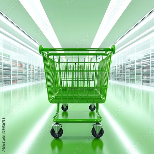 green shopping cart