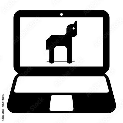 A Trojan Horse Program on a Laptop Icon