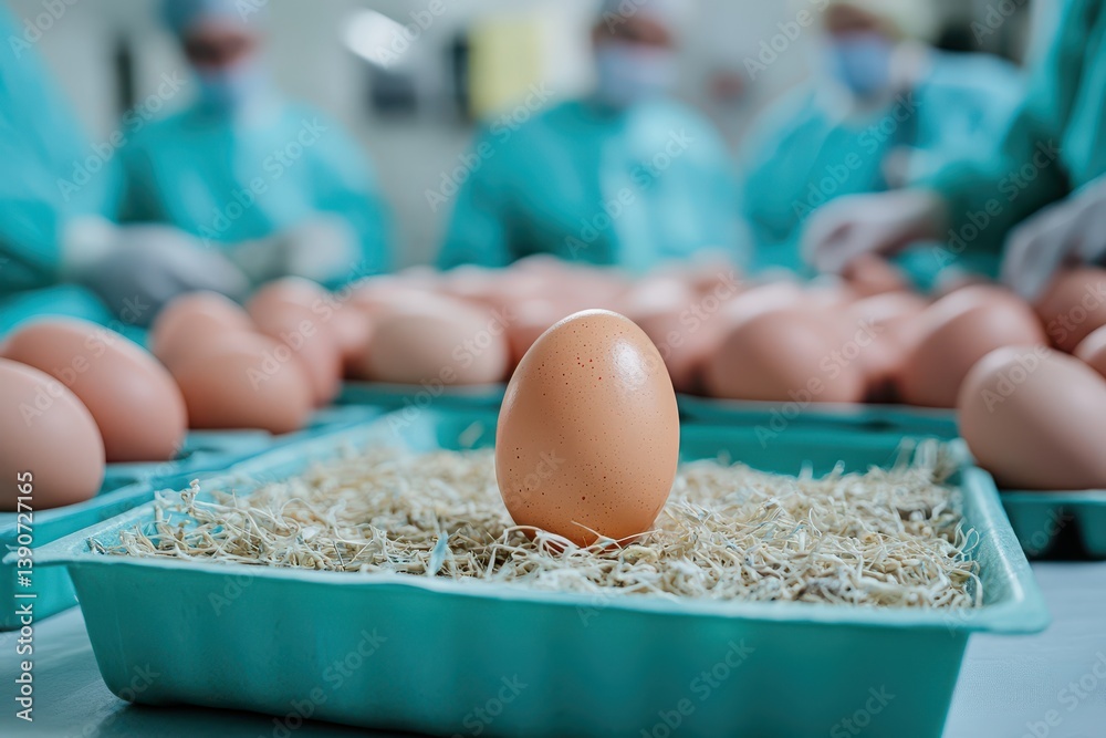 Eggs being processed in a facility during daytime