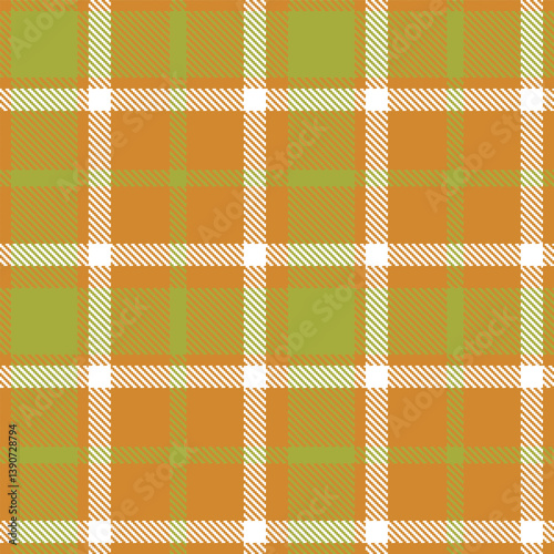 Bright dull orange Seamless Tartan with Warm booger accents Fabric Design