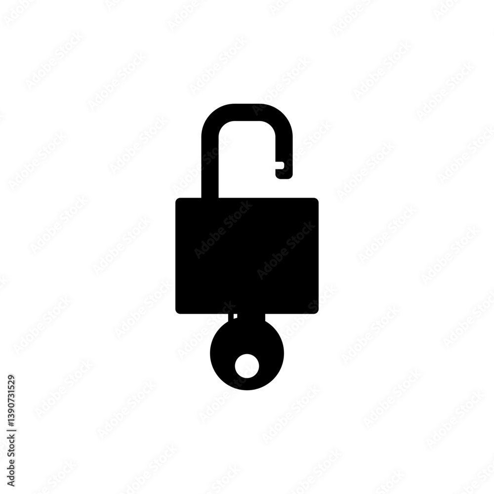 A Key Unlocking A Padlock Icon A Key Unlocking A Padlock Icon