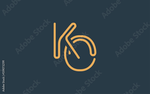 KO Minimalistic Line Art Logo Design with Abstract Lettering. Abstract minimalistic logo design featuring a sleek line art style.