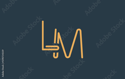 LM Minimalistic Line Art Logo Design with Abstract Lettering. Abstract minimalistic logo design featuring a sleek line art style.