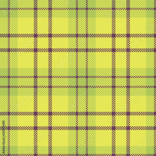 Contemporary Seamless Tartan featuring Dusky dirty purple and Pastel light olive green Fabric Design