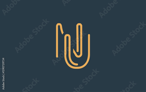 NU Minimalistic Line Art Logo Design with Abstract Lettering. Abstract minimalistic logo design featuring a sleek line art style.