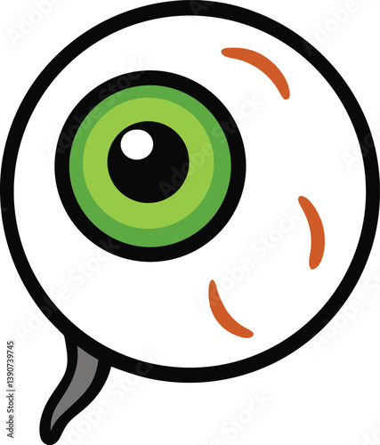 halloween eyeball doodle on white background.