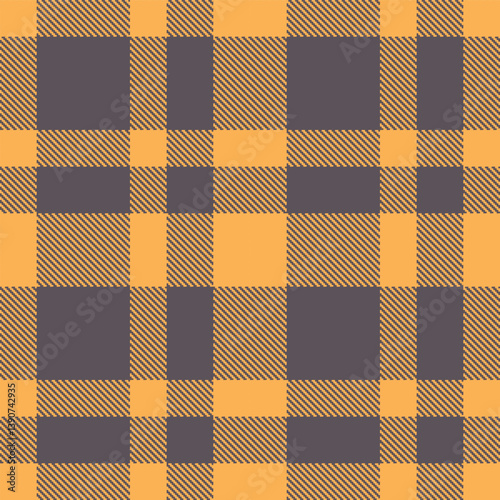 Dark butterscotch Tartan patterns fabric texture. Contemporary Rich slate grey Seamless Tartan