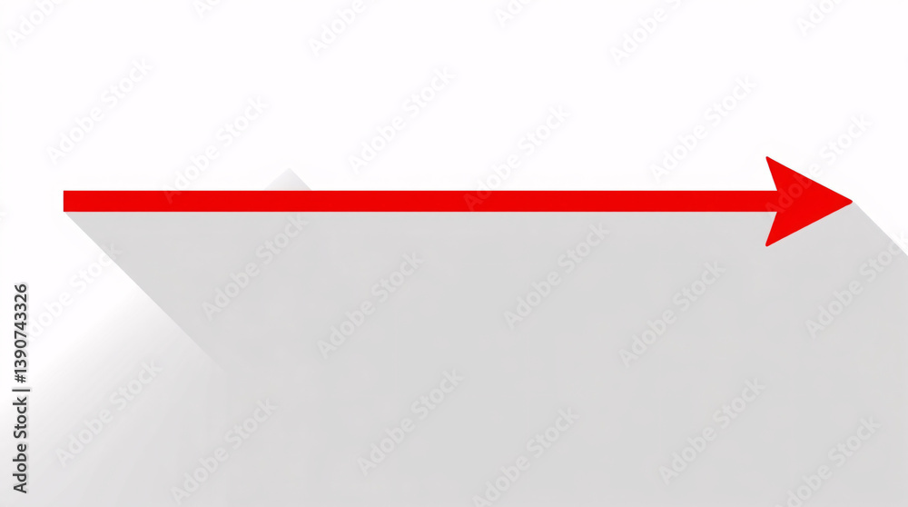 Red arrow pointing right on a white background, symbolizing direction or progress in a minimalist design. Red arrow pointing right on a white background, symbolizing direction or progress in a minimalist design.