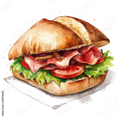 A watercolor painting of Chivito, isolated on a white background. Chivito vector

