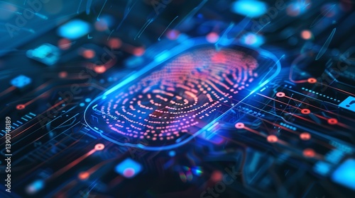 Biometric Fingerprint Authentication on Digital Interface with Blue Illumination
