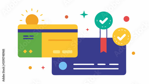 one with a Rewards badge and the other with High Fees showing how credit scores influence rewards.