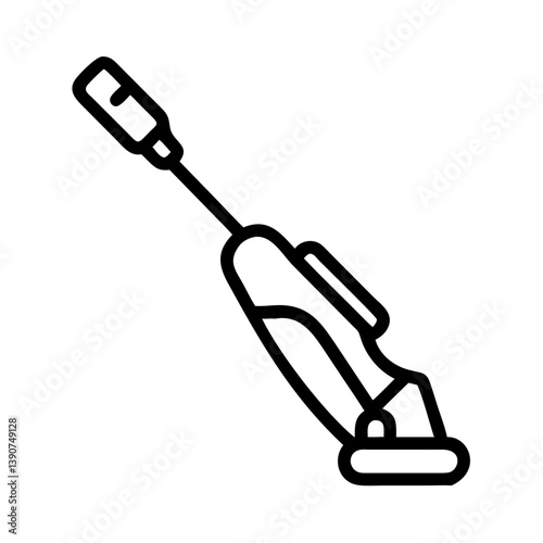 Cordless vacuum icon cleaning in a minimalist style