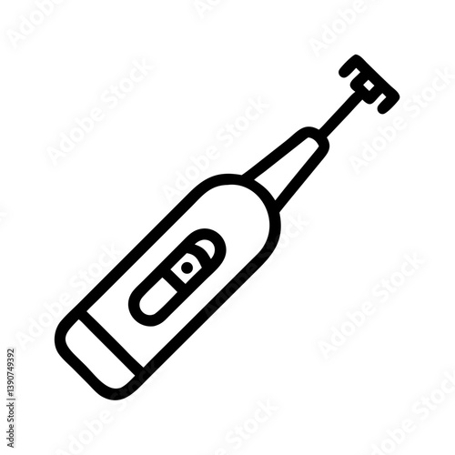 Electric toothbrush icon in minimalist design on white background