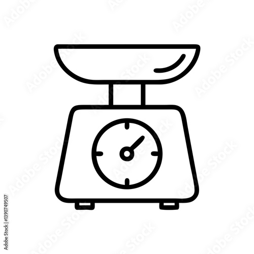 Food scale icon in minimalist line art design