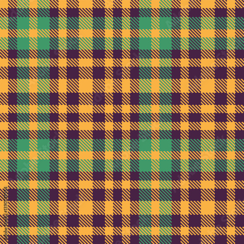 Plaid pattern seamless. Sandy butterscotch & Metallic aubergine Tartan Fabric Design. 