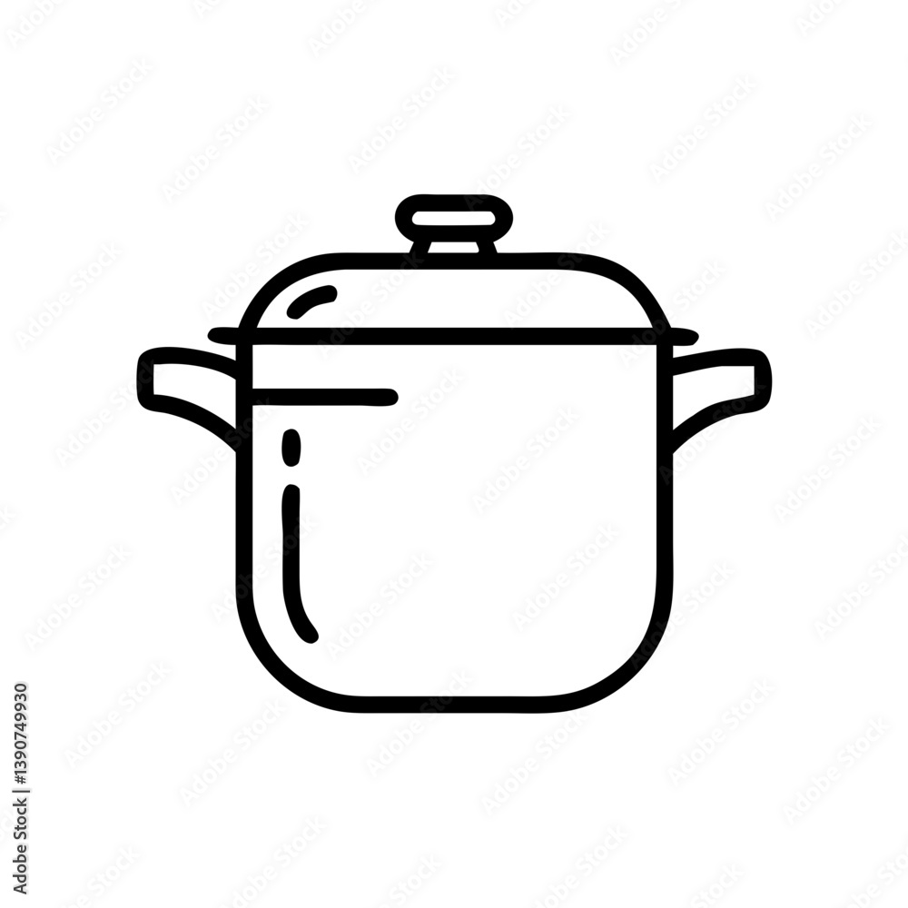 Pressure cooker icon illustration on a white background Pressure cooker icon illustration on a white background
