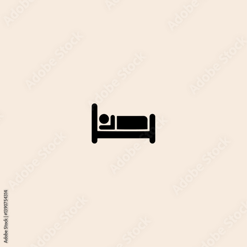 Man In Bed icon flat vector design. photo