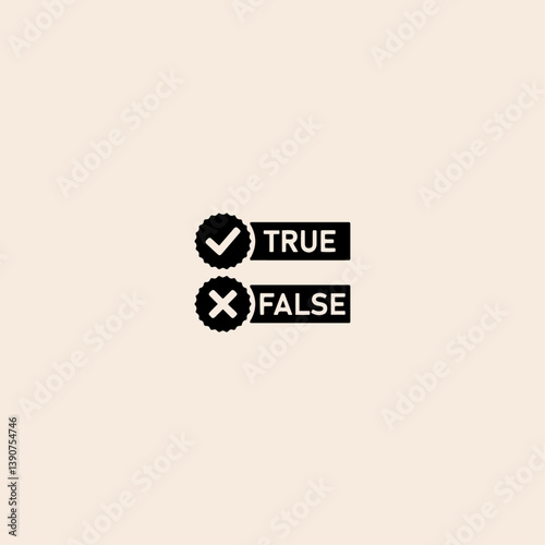 True and False icon flat vector design. 