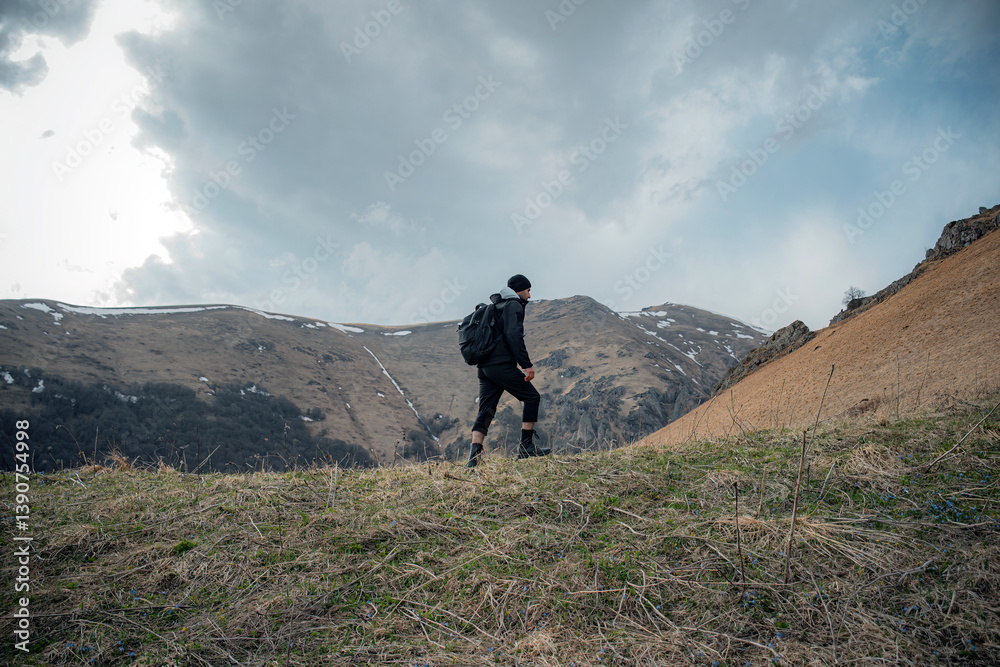 hiker in the mountains