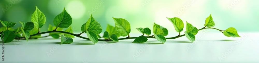 Obraz premium Delicate tendrils of ivy curling around a white base, ivy, plant