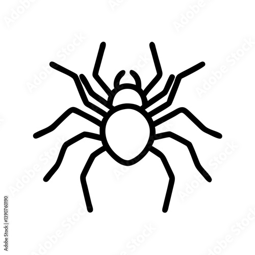 Tarantula icon in minimalist design on white background
