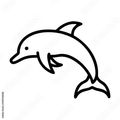 Dolphin icon jumping in the ocean