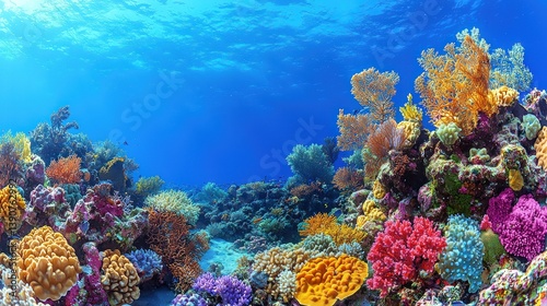 Fototapeta Naklejka Na Ścianę i Meble -  Vibrant coral reef teeming with colorful life