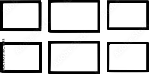 Realistic vertical rectangle frame mockup with shadow. Web project presentation concept. Vector 3d graphic illustration. Blank photo border with rounded corners for business and marketing