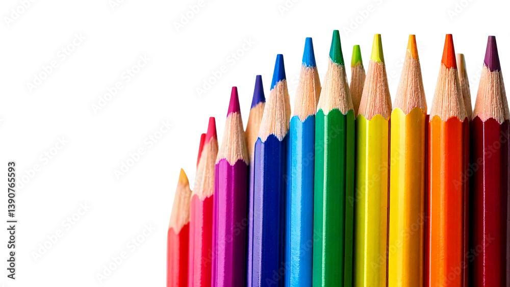 colored pencils isolated on white background colored pencils isolated on white background
