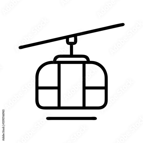 Cable Car Icon in Minimalist Style  